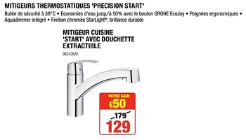 Promoties Mitigeur cuisine `start` avec douchette extractible - Grohe - Geldig van 12/07/2018 tot 19/08/2018 bij HandyHome