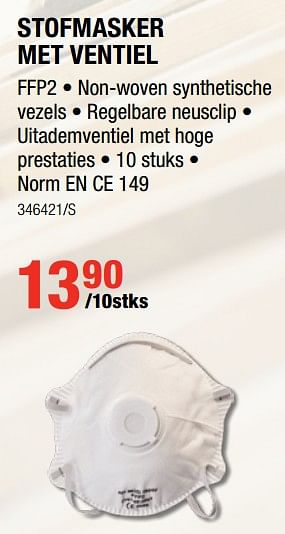 Promoties Stofmasker met ventiel - Huismerk - HandyHome - Geldig van 12/07/2018 tot 19/08/2018 bij HandyHome