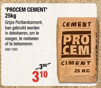 Promotions Procem cement - PROCEM - Valide de 12/07/2018 à 19/08/2018 chez HandyHome