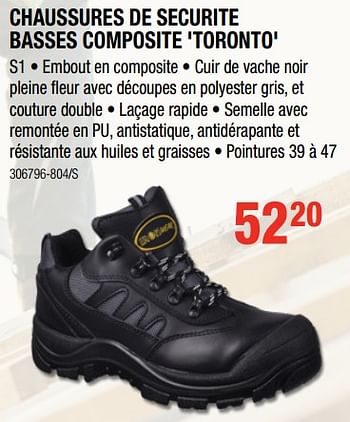 Promoties Chaussures de securite basses composite `toronto` - Ironside - Geldig van 12/07/2018 tot 19/08/2018 bij HandyHome