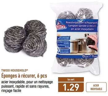 TWIDO HOUSEHOLD® Éponges à récurer, 10 pcs bon marché chez ALDI