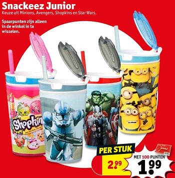 Promoties Snackeez junior - Huismerk - Kruidvat - Geldig van 17/07/2018 tot 22/07/2018 bij Kruidvat