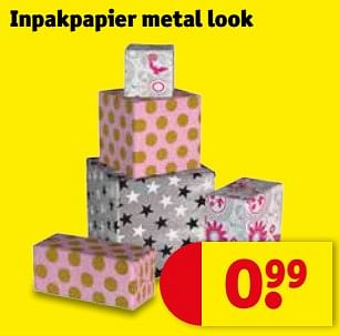 Promoties Inpakpapier metal look - Huismerk - Kruidvat - Geldig van 17/07/2018 tot 22/07/2018 bij Kruidvat