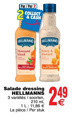Promotions Salade dressing hellmanns - Hellmann's - Valide de 17/07/2018 à 23/07/2018 chez Cora