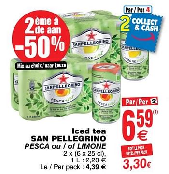 Promotions Iced tea san pellegrino pesca ou - of limone - San Pellegrino - Valide de 17/07/2018 à 23/07/2018 chez Cora