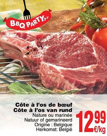 Promoties Côte à l’os de bœuf côte à l’os van rund - Huismerk - Cora - Geldig van 17/07/2018 tot 23/07/2018 bij Cora