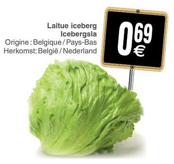 Promoties Laitue iceberg icebergsla - Huismerk - Cora - Geldig van 17/07/2018 tot 23/07/2018 bij Cora