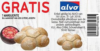 Promoties Gratis 1 marguerite bij aankoop van père joseph - Père Joseph - Geldig van 18/07/2018 tot 31/07/2018 bij Alvo
