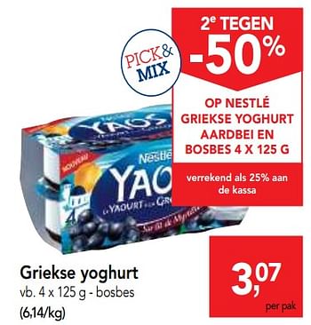 Promoties Nestlé griekse yoghurt bosbes - Nestlé - Geldig van 18/07/2018 tot 31/07/2018 bij Makro