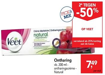 Promoties Veet ontharing ontharingscrème  natural - Veet - Geldig van 18/07/2018 tot 31/07/2018 bij Makro