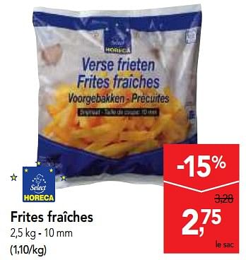Promotions Frites fraîches - Produit maison - Makro - Valide de 18/07/2018 à 31/07/2018 chez Makro