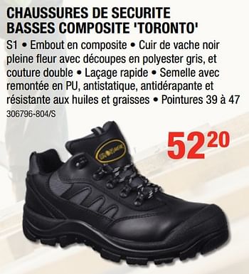 Promotions Chaussures de securite basses composite `toronto` - Ironside - Valide de 12/07/2018 à 19/08/2018 chez HandyHome