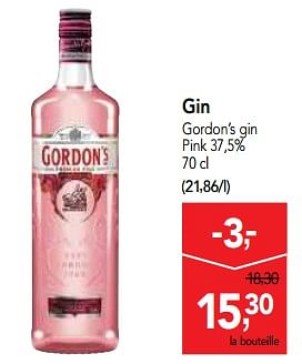 Promotions Gin gordon`s gin pink 37,5% - Gordon's - Valide de 18/07/2018 à 31/07/2018 chez Makro