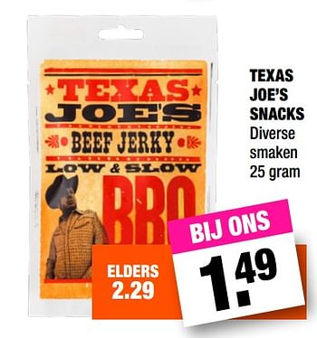 Promotions Texas joe`s snacks - Produit Maison - Big Bazar - Valide de 16/07/2018 à 29/07/2018 chez Big Bazar