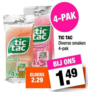 Promoties Tic tac diverse smaken - TicTac - Geldig van 16/07/2018 tot 29/07/2018 bij Big Bazar