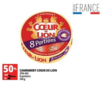 Promotions Camembert coeur de lion - Coeur de Lion - Valide de 17/07/2018 à 24/07/2018 chez Auchan Ronq