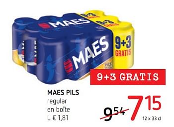 Promotions Maes pils regular en boîte - Maes - Valide de 19/07/2018 à 01/08/2018 chez Spar (Colruytgroup)