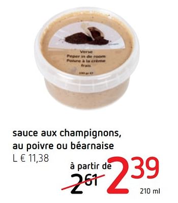 Promotions Sauce aux champignons, au poivre ou béarnaise - Produit Maison - Spar Retail - Valide de 19/07/2018 à 01/08/2018 chez Spar (Colruytgroup)