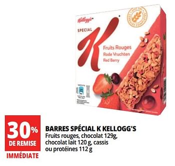 Promotions Barres spécial k kellogg`s - Kellogg's - Valide de 17/07/2018 à 24/07/2018 chez Auchan Ronq