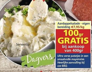 Promoties Aardappelsalade - eigen bereiding - Huismerk - Vleesmeesters - Geldig van 18/07/2018 tot 24/07/2018 bij Vleesmeesters