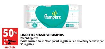 Promotions Lingettes sensitive pampers - Pampers - Valide de 17/07/2018 à 24/07/2018 chez Auchan Ronq