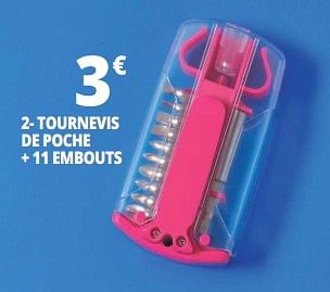 Promotions Tournevis de poche + 11 embouts - Produit Maison - Auchan Ronq - Valide de 17/07/2018 à 24/07/2018 chez Auchan Ronq