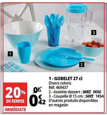 Promotions Gobelet - Produit Maison - Auchan Ronq - Valide de 17/07/2018 à 24/07/2018 chez Auchan Ronq