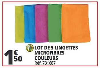 Promotions Lot de 5 lingettes microfibres couleurs - Produit Maison - Auchan Ronq - Valide de 17/07/2018 à 24/07/2018 chez Auchan Ronq