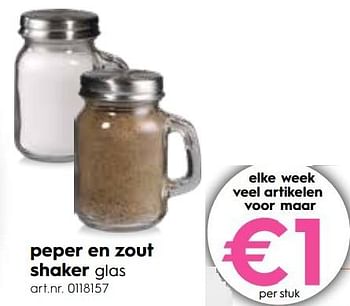 Promoties Peper en zout shaker - Huismerk - Blokker - Geldig van 16/07/2018 tot 31/07/2018 bij Blokker