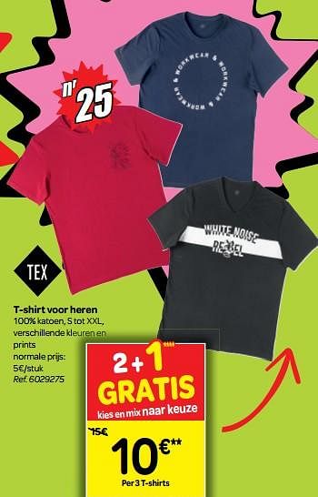 Promoties T-shirt voor heren - Tex - Geldig van 18/07/2018 tot 30/07/2018 bij Carrefour