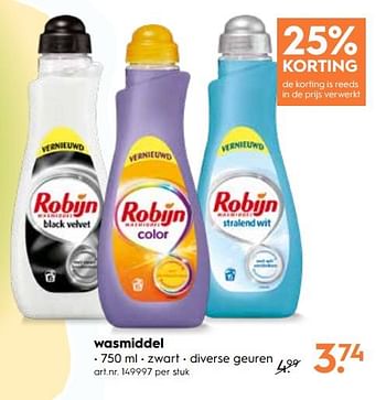 Promoties Wasmiddel - Robijn - Geldig van 16/07/2018 tot 31/07/2018 bij Blokker