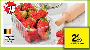 Promoties Belgische aardbeien - Huismerk - Carrefour  - Geldig van 18/07/2018 tot 23/07/2018 bij Carrefour