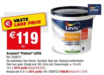 Promoties Acrylverf plafond levis - Levis - Geldig van 25/07/2018 tot 06/08/2018 bij Brico