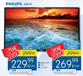 Promoties Philips led-tv 32phs4132-12 - Philips - Geldig van 11/07/2018 tot 31/07/2018 bij Eldi