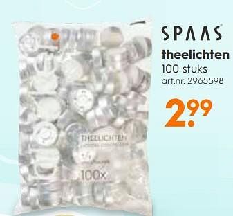 Promoties Theelichten - Spaas - Geldig van 16/07/2018 tot 31/07/2018 bij Blokker