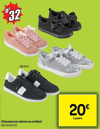 Promotions Chaussures dame ou enfant - Produit maison - Carrefour  - Valide de 18/07/2018 à 30/07/2018 chez Carrefour