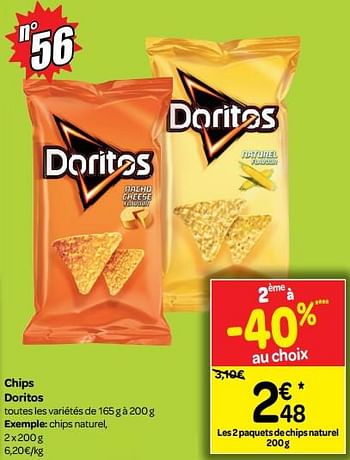 Promoties Chips doritos - Doritos - Geldig van 18/07/2018 tot 30/07/2018 bij Carrefour