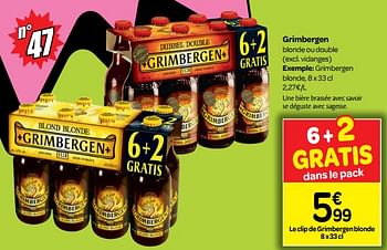 Promotions Grimbergen blonde ou double - Grimbergen - Valide de 18/07/2018 à 30/07/2018 chez Carrefour