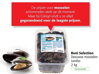 Promoties Boni selection zeeuwse mosselen jumbo - Boni - Geldig van 18/07/2018 tot 31/07/2018 bij Colruyt