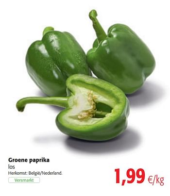 Promoties Groene paprika - Huismerk - Colruyt - Geldig van 18/07/2018 tot 31/07/2018 bij Colruyt