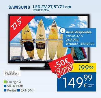 Promotions Samsung led-tv 27,5``-71 cm lt28e310ew - Samsung - Valide de 11/07/2018 à 31/07/2018 chez Eldi