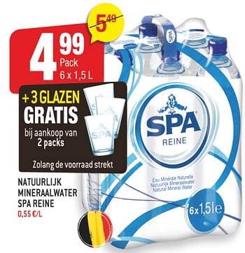 Promotions Natuurlijk mineraalwater spa reine - Spa - Valide de 18/07/2018 à 24/07/2018 chez Smatch