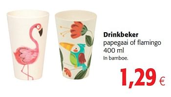Promoties Drinkbeker papegaai of flamingo - Huismerk - Colruyt - Geldig van 18/07/2018 tot 31/07/2018 bij Colruyt