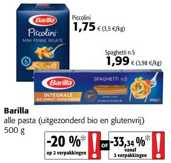 Promoties Barilla alle pasta - Barilla - Geldig van 18/07/2018 tot 31/07/2018 bij Colruyt