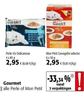 Promoties Gourmet alle perle of mon petit - Purina - Geldig van 18/07/2018 tot 31/07/2018 bij Colruyt
