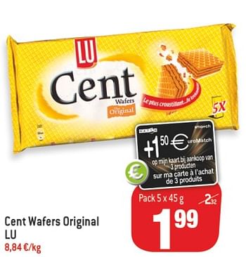 Promoties Cent wafers original lu - Lu - Geldig van 18/07/2018 tot 24/07/2018 bij Match