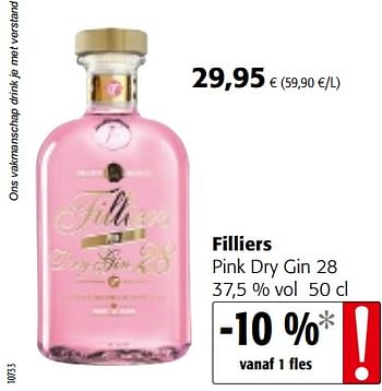 Promoties Filliers pink dry gin 28 - Filliers - Geldig van 18/07/2018 tot 31/07/2018 bij Colruyt