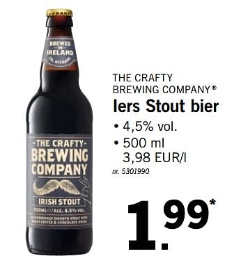 Promoties Iers stout bier - The Crafty Brewing Company - Geldig van 23/07/2018 tot 28/07/2018 bij Lidl