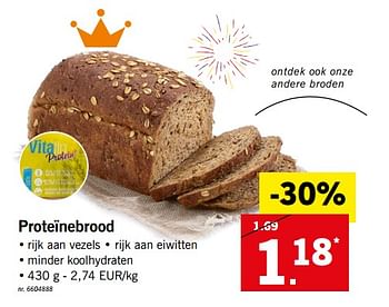 Promoties Proteïnebrood - Vitalin - Geldig van 23/07/2018 tot 28/07/2018 bij Lidl