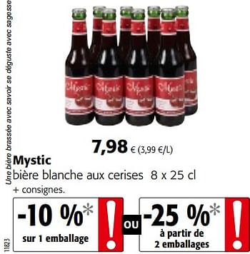 Promotions Mystic bière blanche aux cerises - Mystic - Valide de 18/07/2018 à 31/07/2018 chez Colruyt